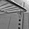 Close-up of the adjustable shelf and securing clip inside a Borrelli 3-door stainless steel commercial bar fridge, highlighting the fridge's robust interior design.