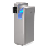 Automatic Jet Hand Dryer, Perfect for High-Traffic Restrooms. Rapid Drying Technology for Quick and Hygienic Results. Front Angle Image.