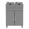 Durable Borrelli 14-liter dual tank fryer with a front view, showcasing independent controls for versatile cooking in fast-paced food establishments.