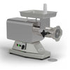 Angle view of Borrelli 220kg per hour meat mincer showing on/off switch and meat tray