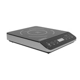 Sleek Borrelli 2000W induction hob viewed from the right side, featuring a minimalist design with touch control panel and LED display for precision cooking.