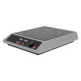 High-performance 2800W commercial induction cooktop by Borrelli, featuring precise temperature control and efficient heating, ideal for professional kitchens - angled view.