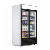 Commercial Display Fridge With 2 Hinged Glass Doors 879L