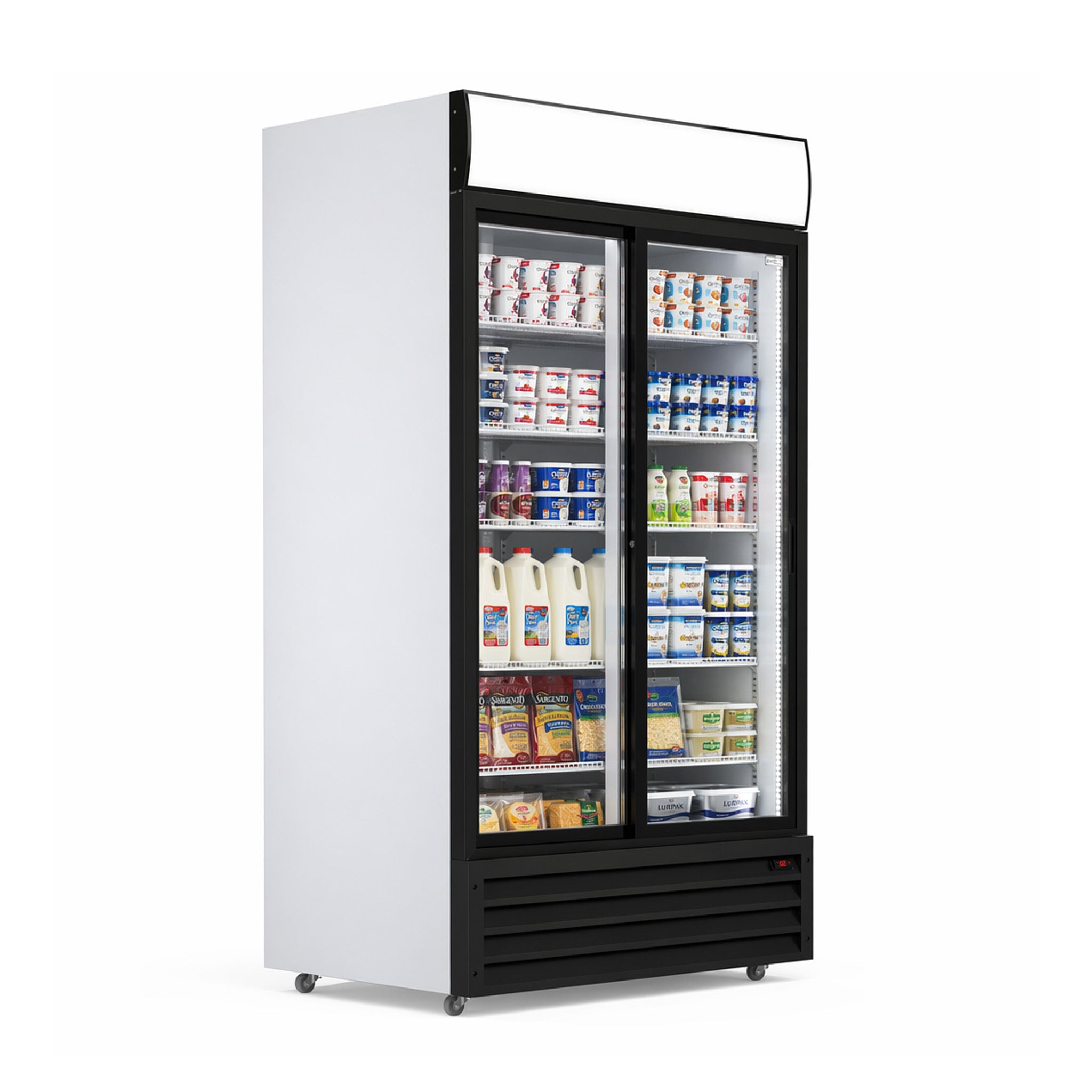 Commercial Display Fridge With 2 Hinged Glass Doors 879L