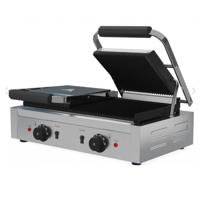 Borrelli Twin Contact Grill with Ribbed Top and Ribbed Bottom