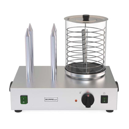 Borrelli Commercial Hot Dog Machine with 4 Bun Warmers