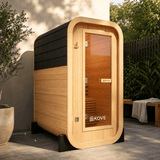 KOVE Compact Cube Sauna 1-2 Person Outdoor Sauna – Premium Spruce Wood, 4.5kW Harvia Heater, Modern Cube Design