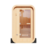 KOVE Compact Cube Sauna 1-2 Person Outdoor Sauna – Premium Spruce Wood, 4.5kW Harvia Heater, Modern Cube Design