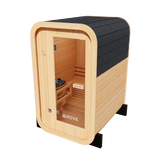 KOVE Compact Cube Sauna 1-2 Person Outdoor Sauna – Premium Spruce Wood, 4.5kW Harvia Heater, Modern Cube Design