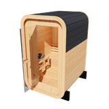 KOVE Compact Cube Sauna 1-2 Person Outdoor Sauna – Premium Spruce Wood, 4.5kW Harvia Heater, Modern Cube Design