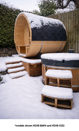 KOVE Outdoor Barrel Sauna – 3–4 Person Garden Sauna with 6kW Harvia Electric Heater