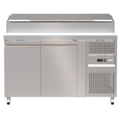 Borrelli Stainless Steel 2 Door Pizza Prep Table Refrigerator 363 LTR - SH2000/800
