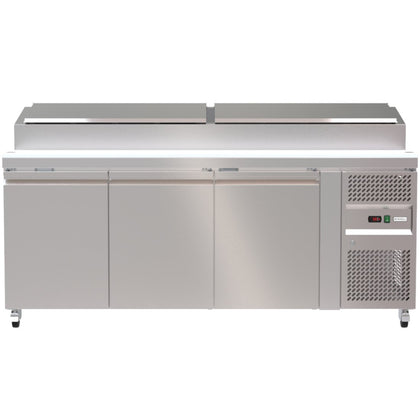 Borrelli Stainless Steel 3 Door Pizza Prep Table Refrigerator 560 LTR - SH3000-800