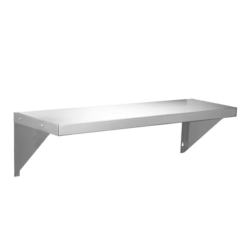 Maximize Your Storage Efficiency with our 600mm Stainless Steel Wall Shelf. Ideal for commercial kitchens and various workspaces, this wall shelf is designed for durability and practicality.Angle_view.