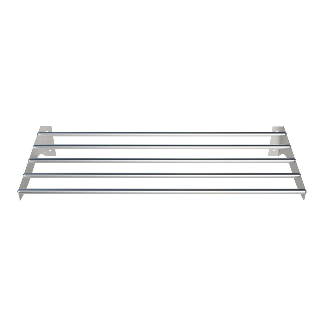 Enhance Your Workspace with our 1200mm Stainless Steel Tube Wall Shelf, Featuring a Polished Finish. Crafted for durability and aesthetics, this wall shelf is perfect for commercial kitchens, medical facilities Etc.Front_view.