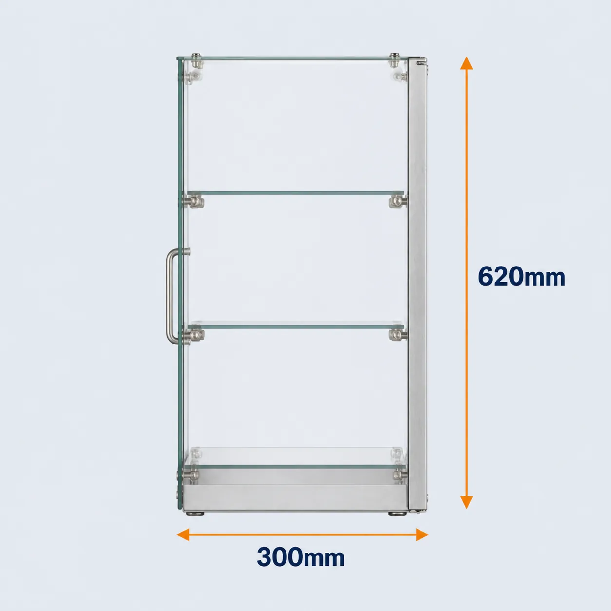 Borrelli Countertop 60L Square Glass Ambient Display Side view