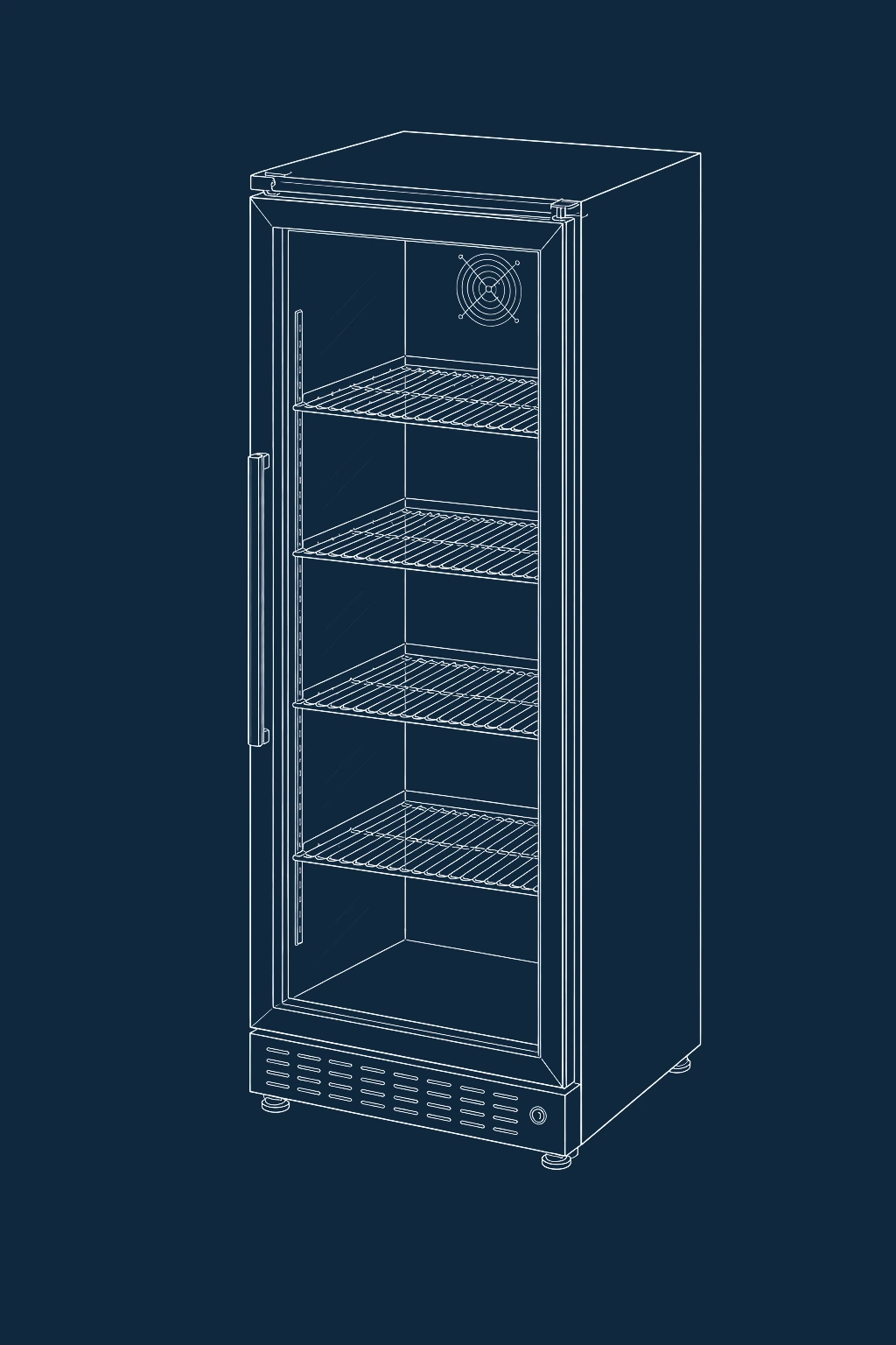 1 Door Upright Bar Fridge manual illustration