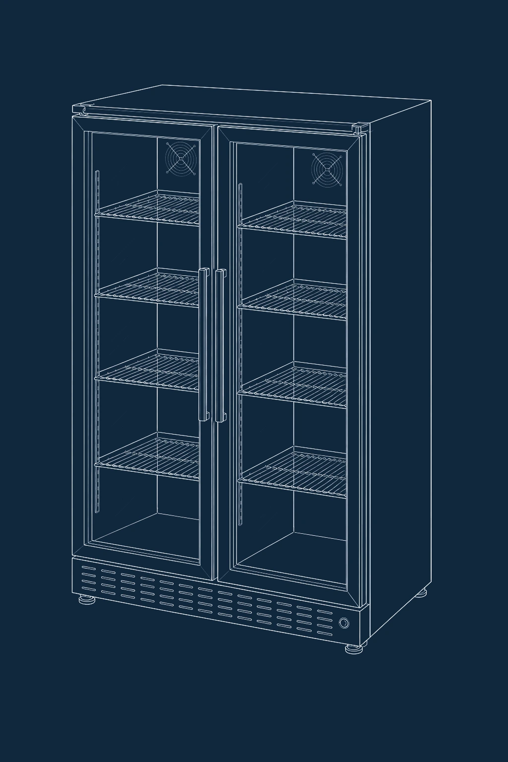 2 Door Upright Bar Fridge manual illustration