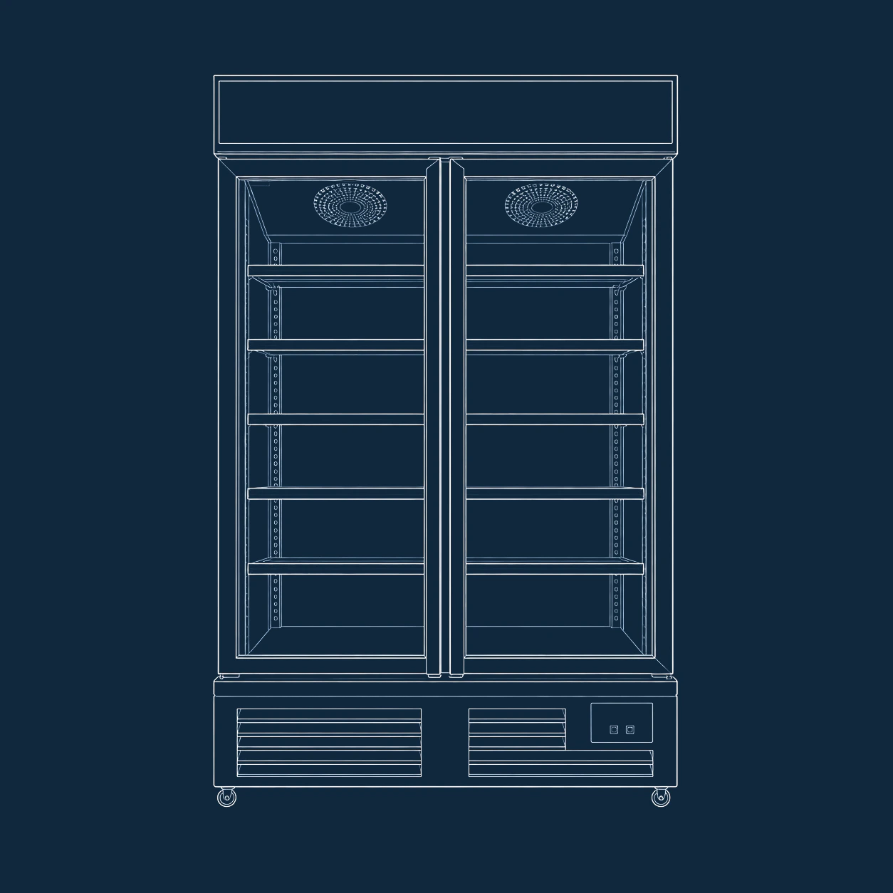 Upright Glass Door Freezer manual illustration