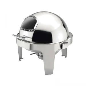 Chafing Dish with Window - 6L Round Roll Top