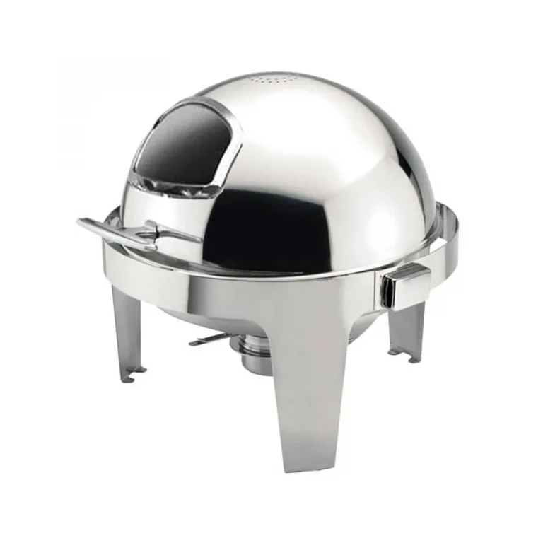 Chafing Dish with Window - 6L Round Roll Top