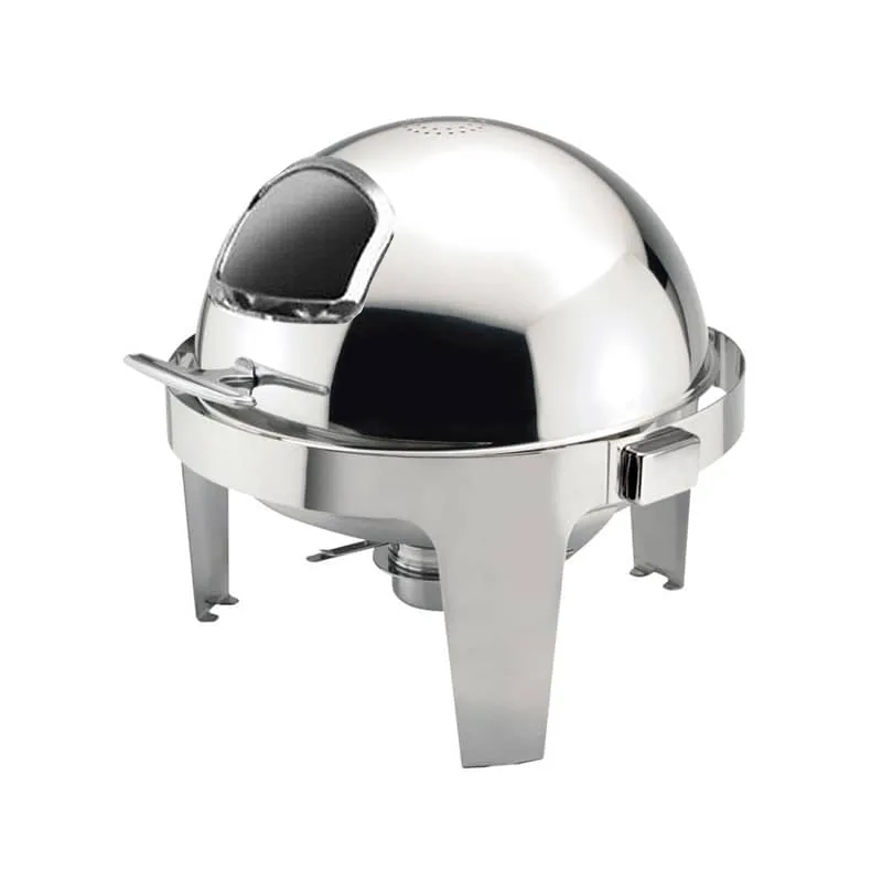 Chafing Dish with Window - 6L Round Roll Top