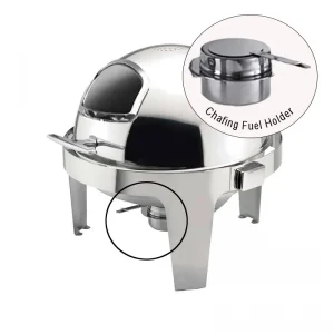 Chafing Dish with Window - 6L Round Roll Top - image 2