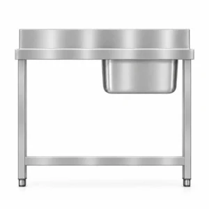 Borrelli SSS-SB-LHD-1000 1000mm single bowl stainless steel sink with left-hand drainer — front view