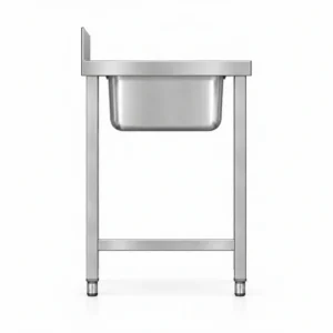 Borrelli SSS-SB-LHD-1000 1000mm single bowl stainless steel sink with left-hand drainer — right side view