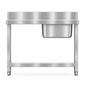 Borrelli stainless steel single bowl sink 1200mm with left-hand drainer - front view