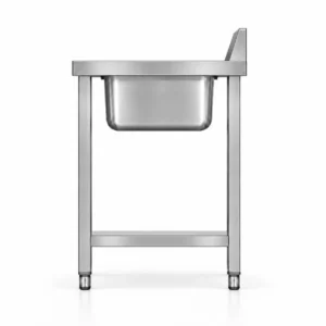 Borrelli stainless steel single bowl sink 1200mm with right-hand drainer – left-side view