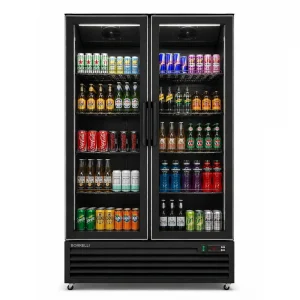 Commercial Upright Bar Fridge With 2 Hinged Glass Doors 758L - front view