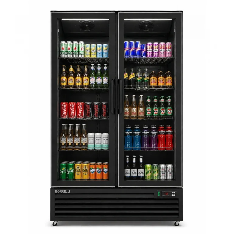 Commercial Upright Bar Fridge With 2 Hinged Glass Doors 758L - front view