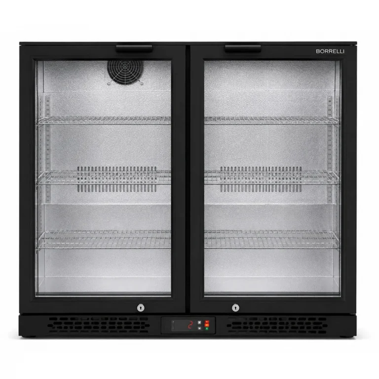 Commercial Bar Fridge With 2 Hinged Doors 207L - angled view