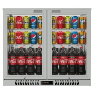Commercial Stainless Steel Bar Fridge With 2 Hinged Doors 207L - image 3