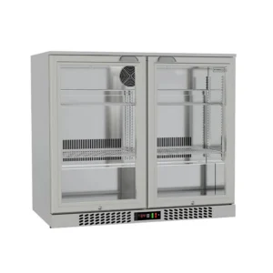 Commercial Deluxe Stainless Steel Bar Fridge With 2 Hinged Doors 207L - interior view
