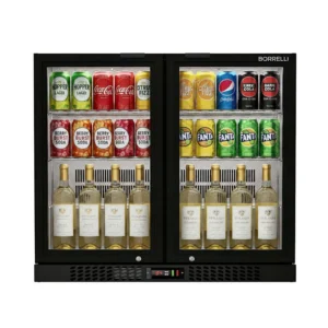 Commercial Undercounter Bar Fridge With 2 Hinged Doors 188L - front view
