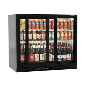 Commercial Undercounter Bar Fridge With 2 Sliding Doors 188L - angled view