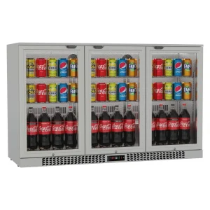 Commercial Stainless Steel Bar Fridge With 3 Hinged Doors 324L - image 2