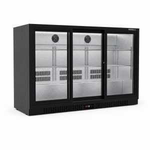 Commercial Bar Fridge With 3 Sliding Doors 324L - angled view