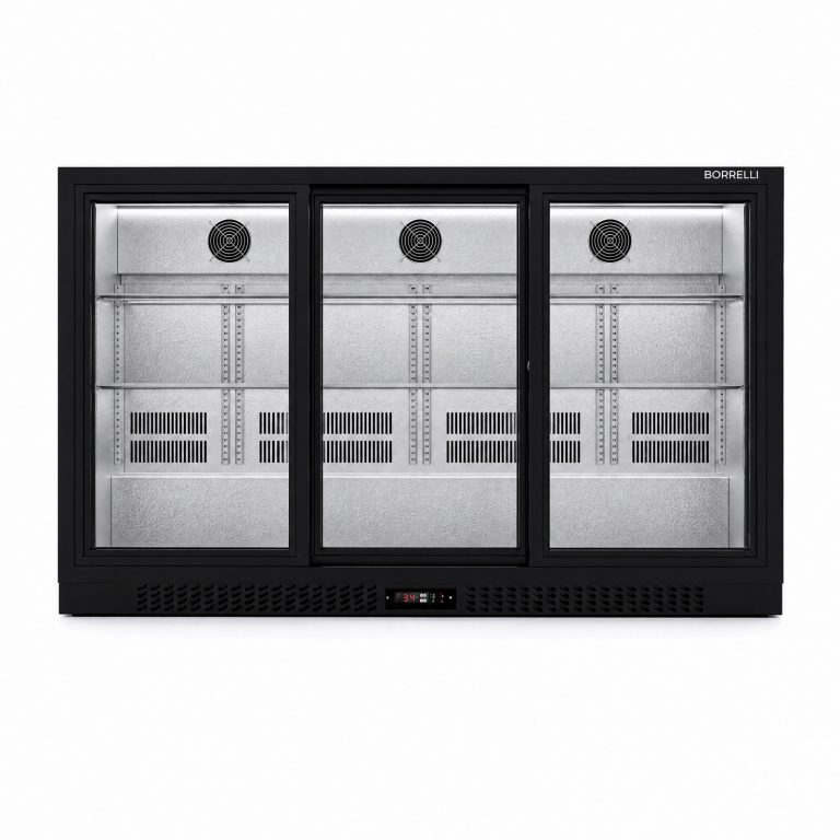 Commercial Bar Fridge With 3 Sliding Doors 324L - interior view
