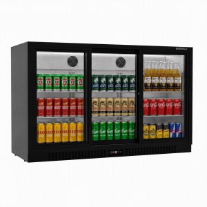 Commercial Bar Fridge With 3 Sliding Doors 324L - front view