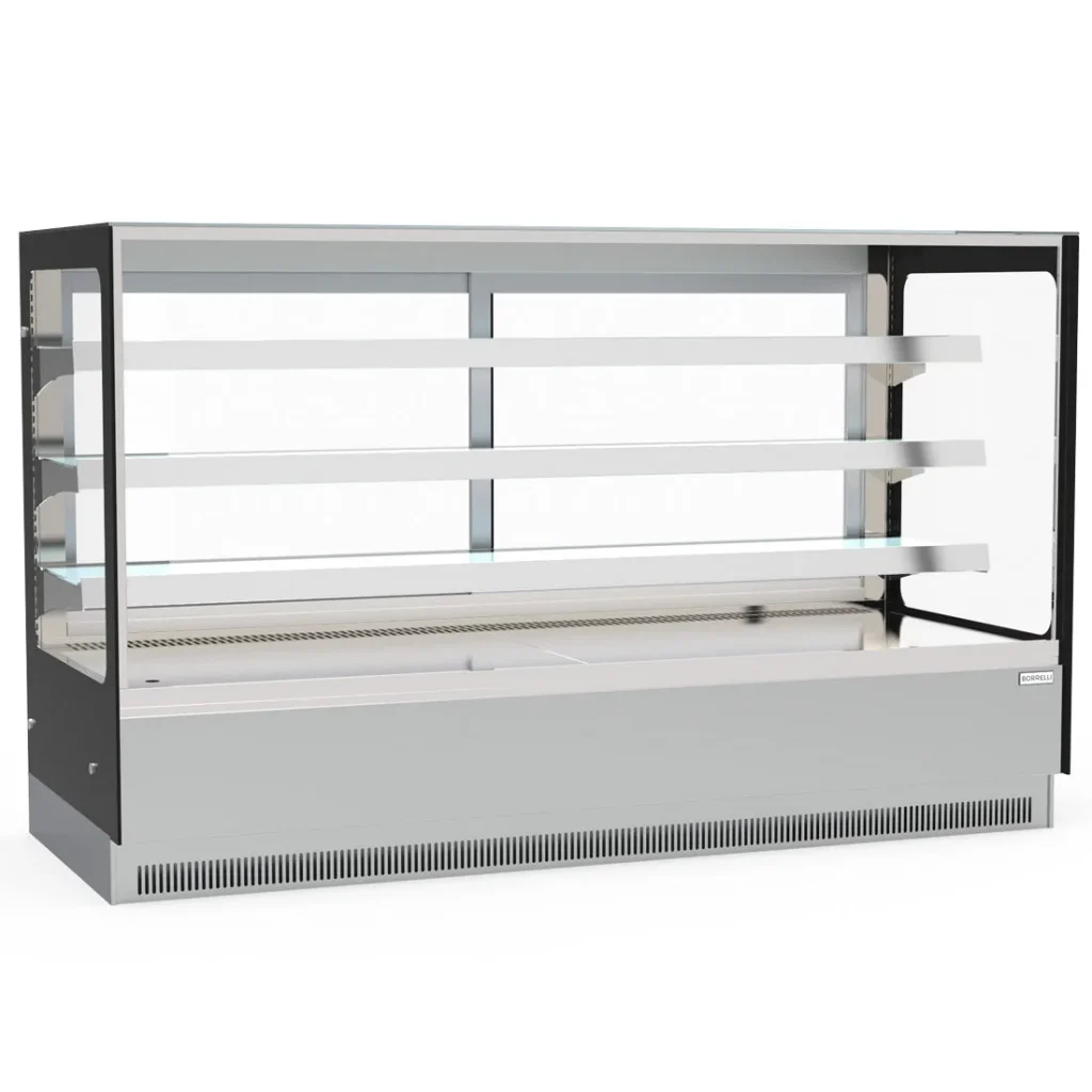 Borrelli 815Ltr Floor Standing Heated Food Showcase - Straight Glass
