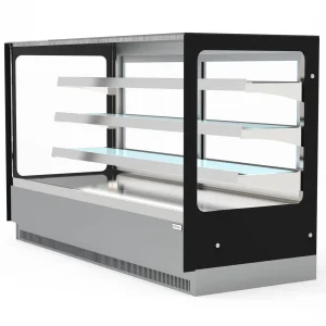 Borrelli 815Ltr Floor Standing Heated Food Showcase - Straight Glass - angled view