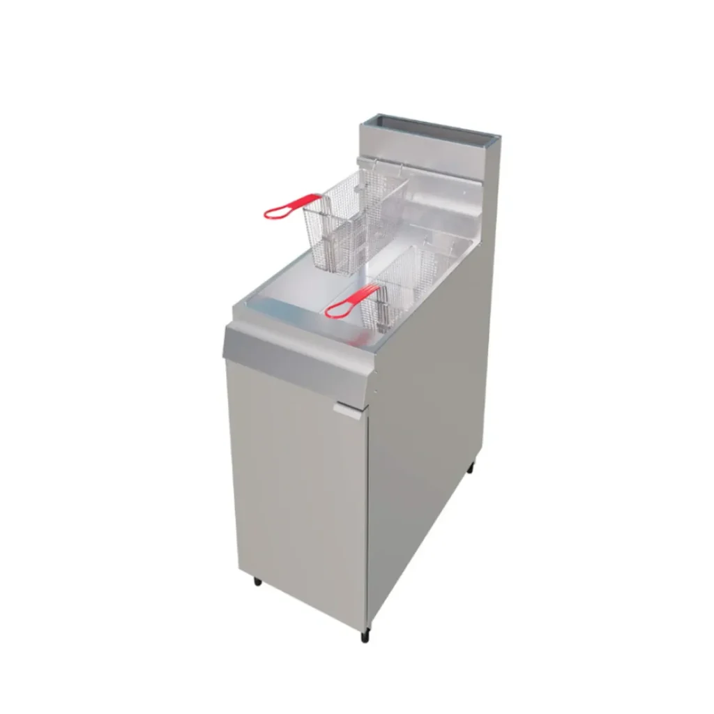 Borrelli Twin Baskets Single Tank Gas Fryer Floor Standing