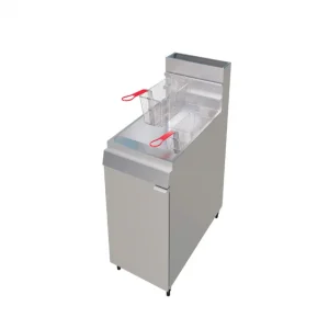 Borrelli Twin Baskets Single Tank Gas Fryer Floor Standing