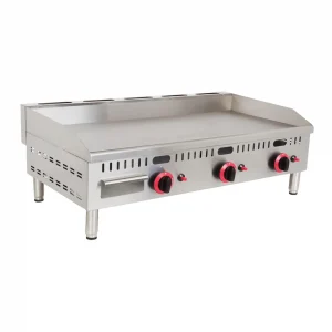 Borrelli 3 Burner Gas Griddle Counter Top 950mm Wide - side view
