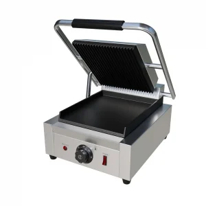 Borrelli Single Contact Grill with Ribbed Top & Flat Bottom