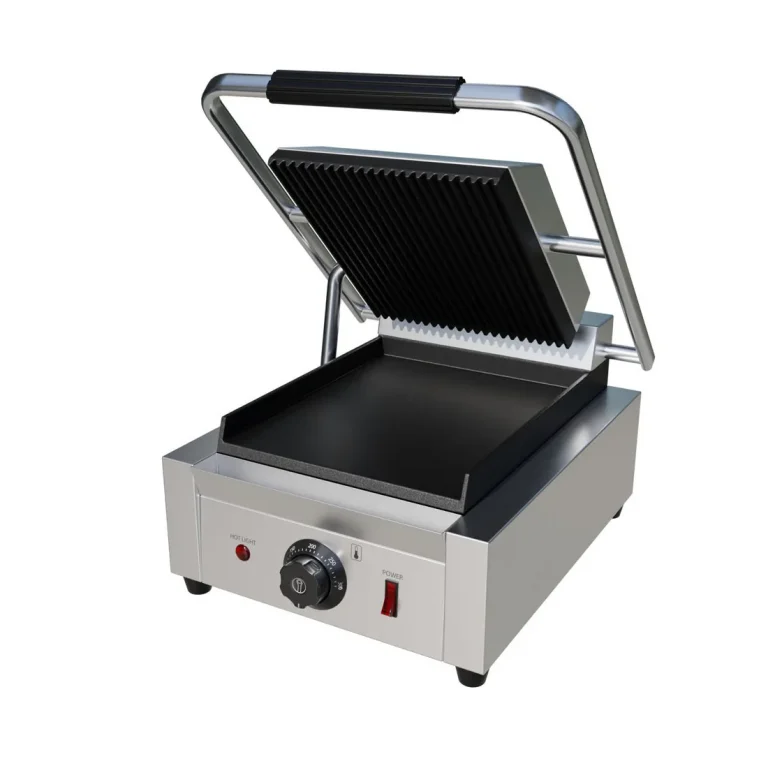 Borrelli Single Contact Grill with Ribbed Top & Flat Bottom