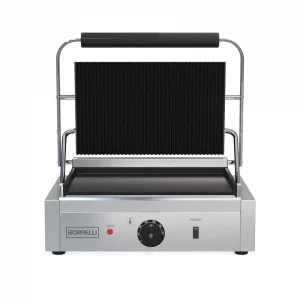 Borrelli Large Contact Panini Grill with Ribbed Top & Flat Bottom